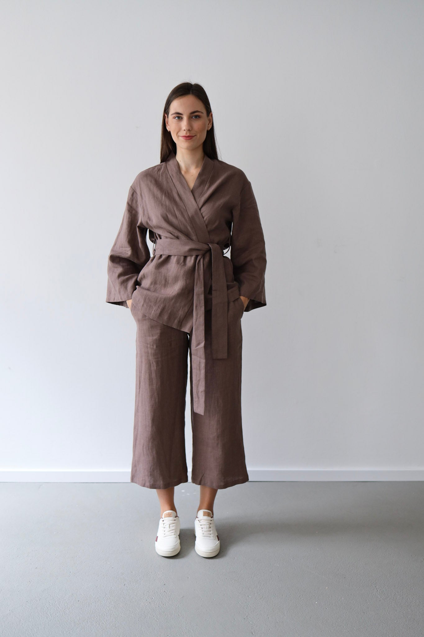 Ľanové kimono s opaskom GUST